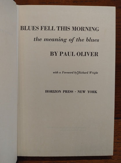 Blues Fell This Morning: The Meaning of the Blues