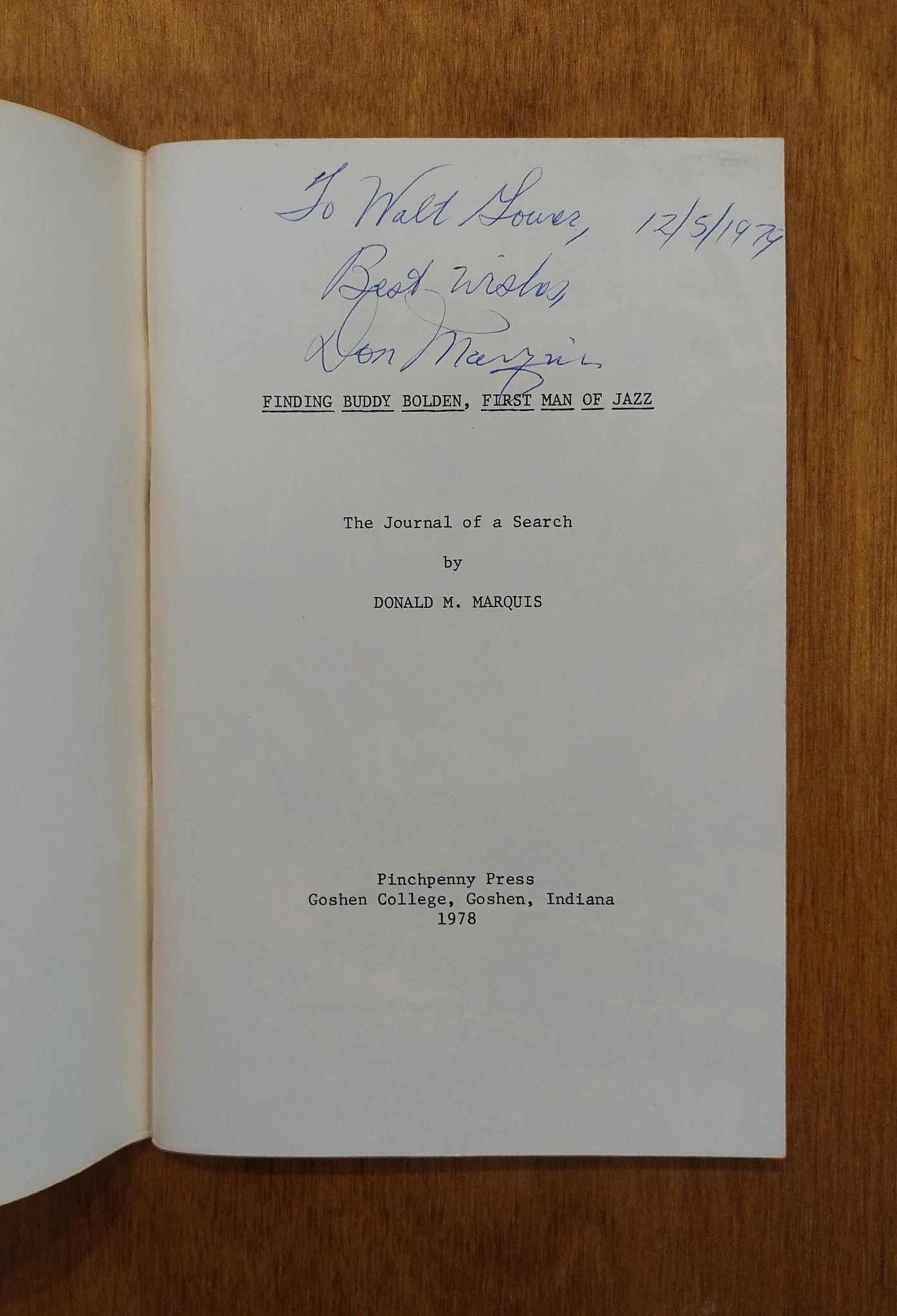 Finding Buddy Bolden, The First Man of Jazz: The Journal of a Search